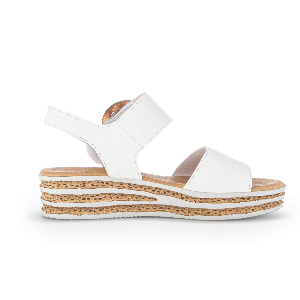 Sandale met plateauzool crème