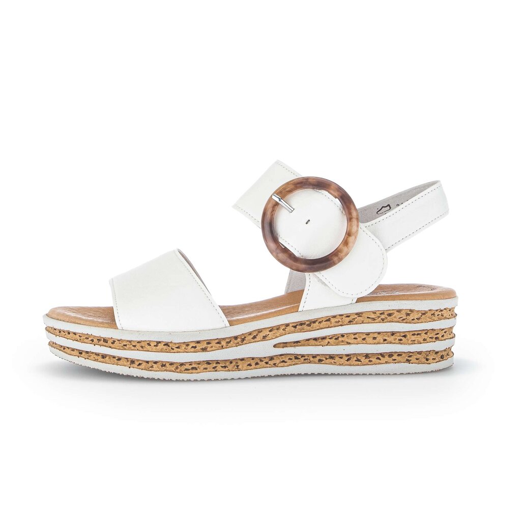 Sandale met plateauzool crème