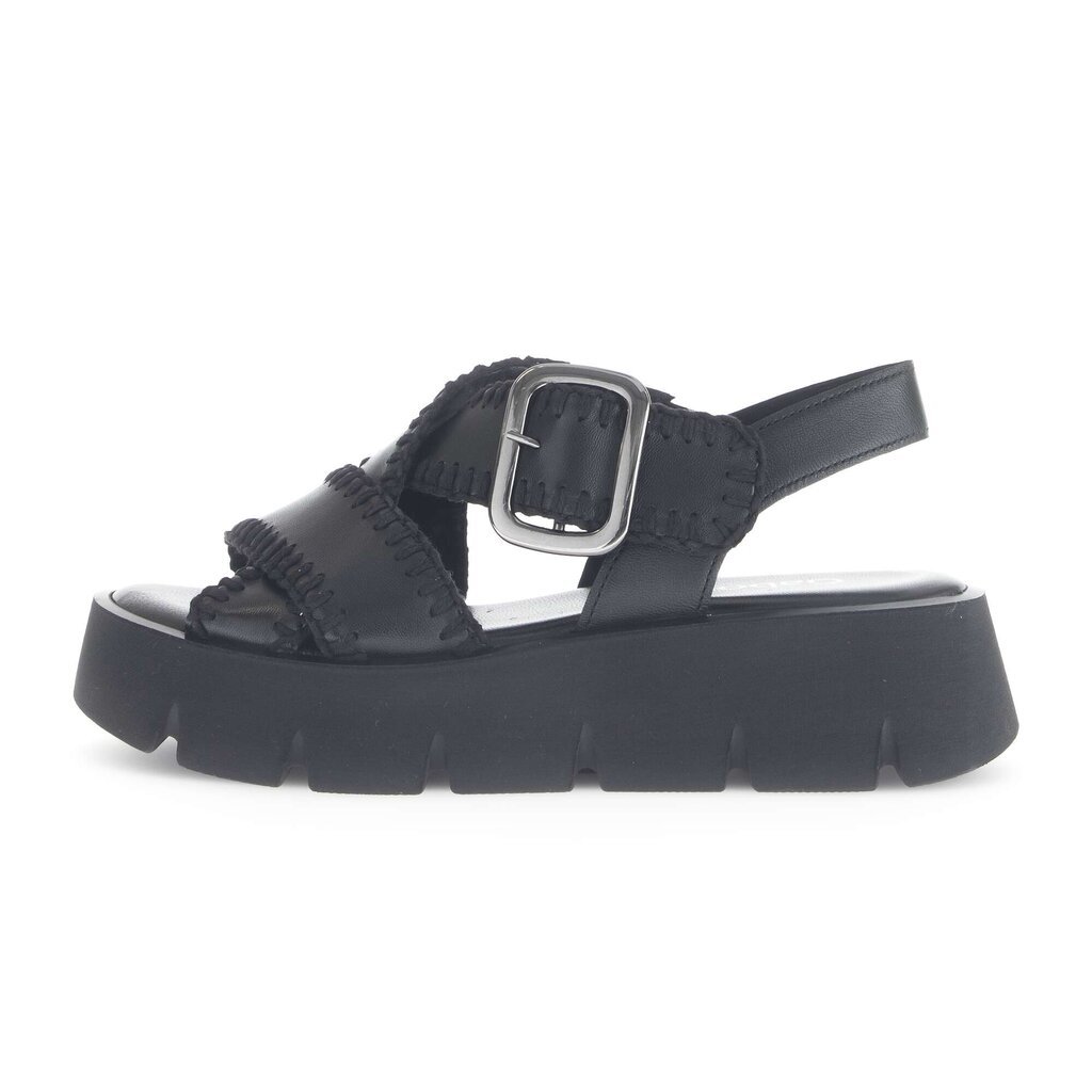 Sandale met plateauzool zwart