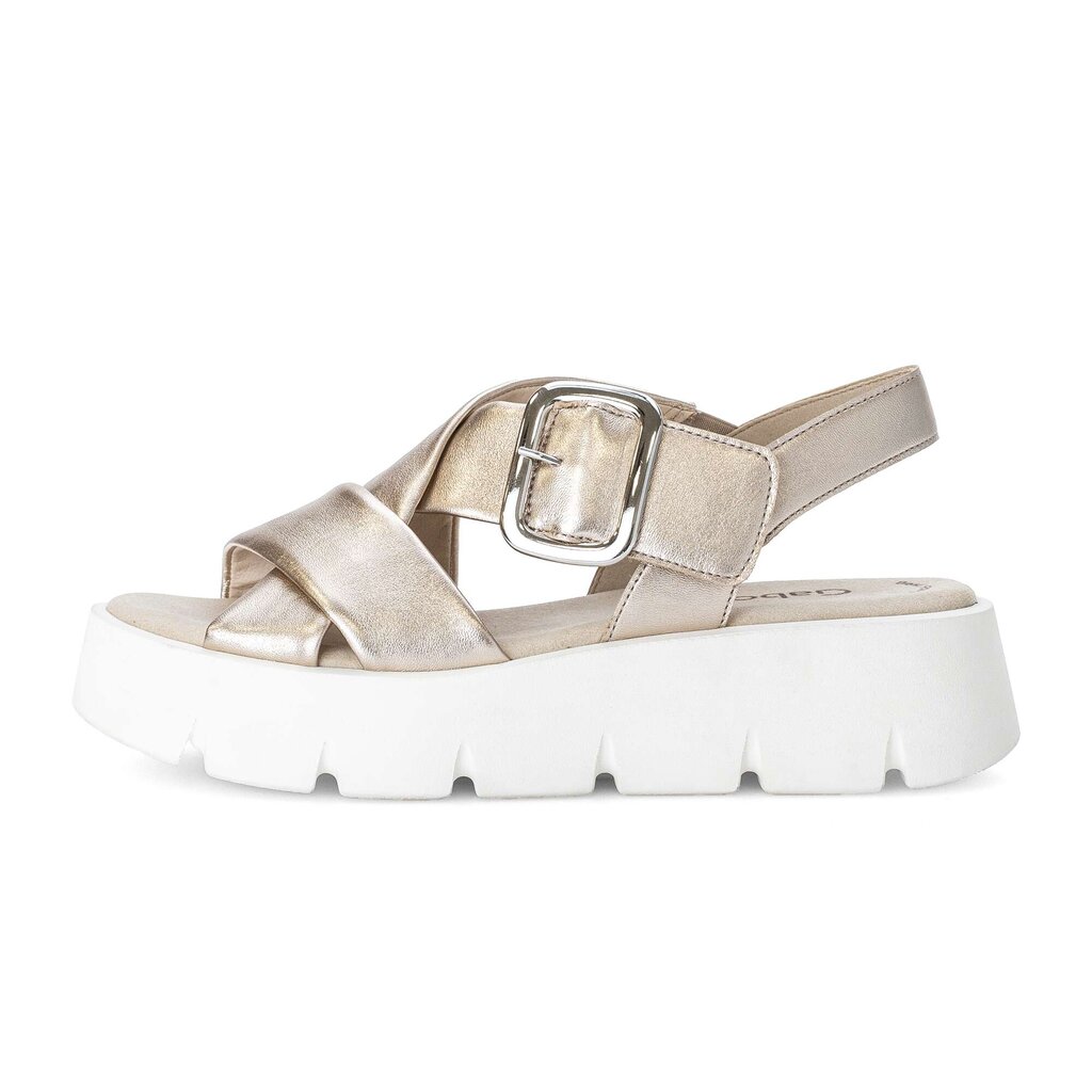 Sandale met plateauzool goud
