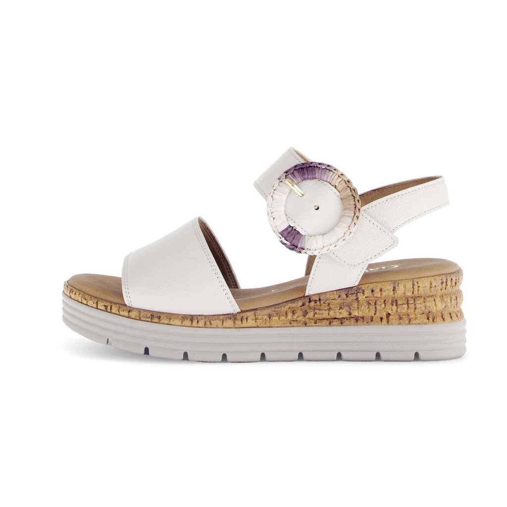 Sandal met riempjes crème