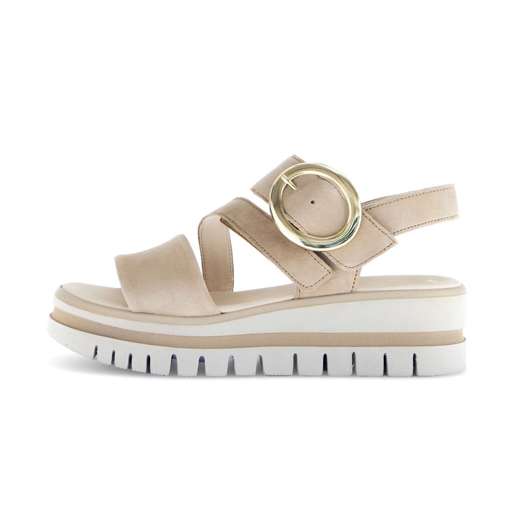 Sandale met plateauzool beige