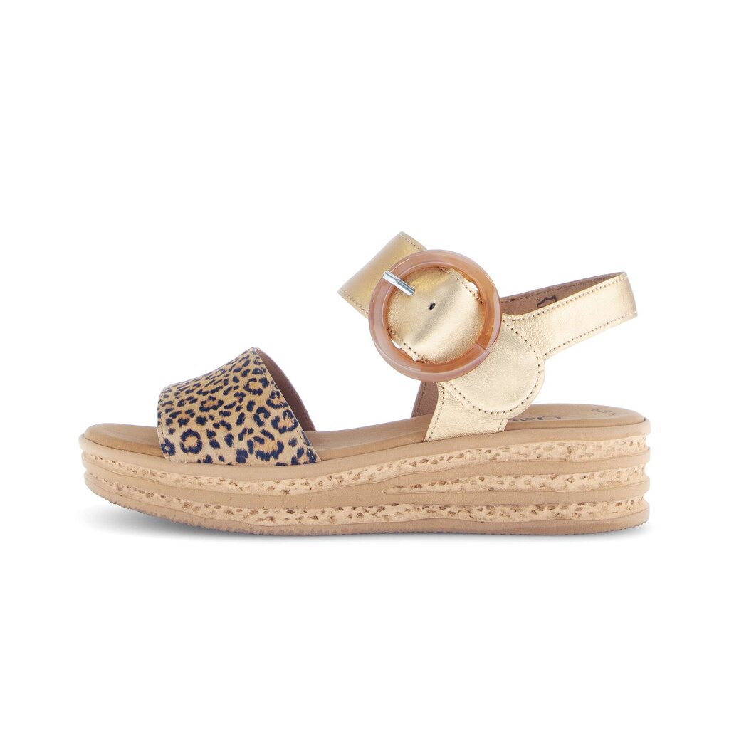 Sandale met plateauzool beige