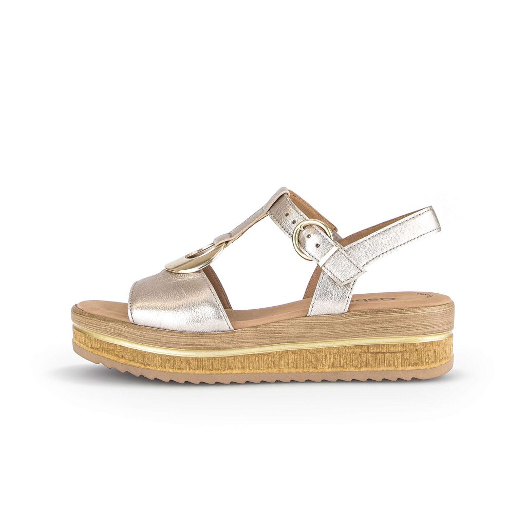 Sandale met plateauzool goud