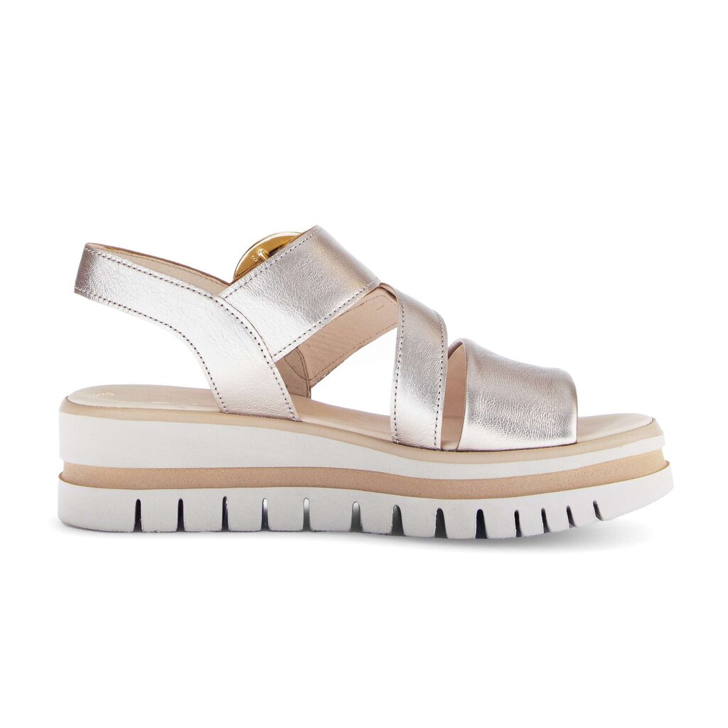 Sandale met plateauzool goud