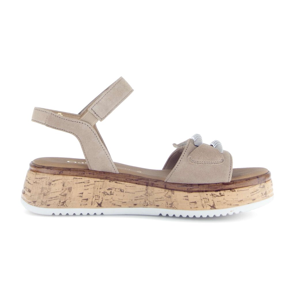 Sandale met plateauzool beige