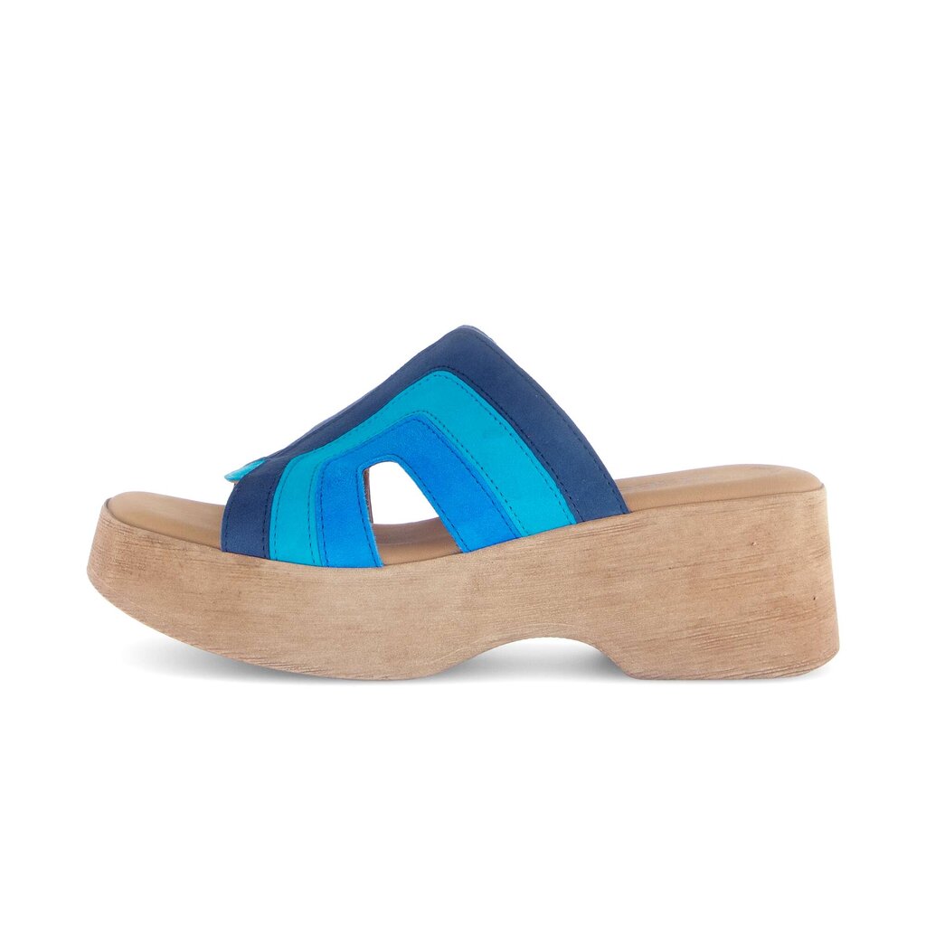 Sandale met plateauzool blauw