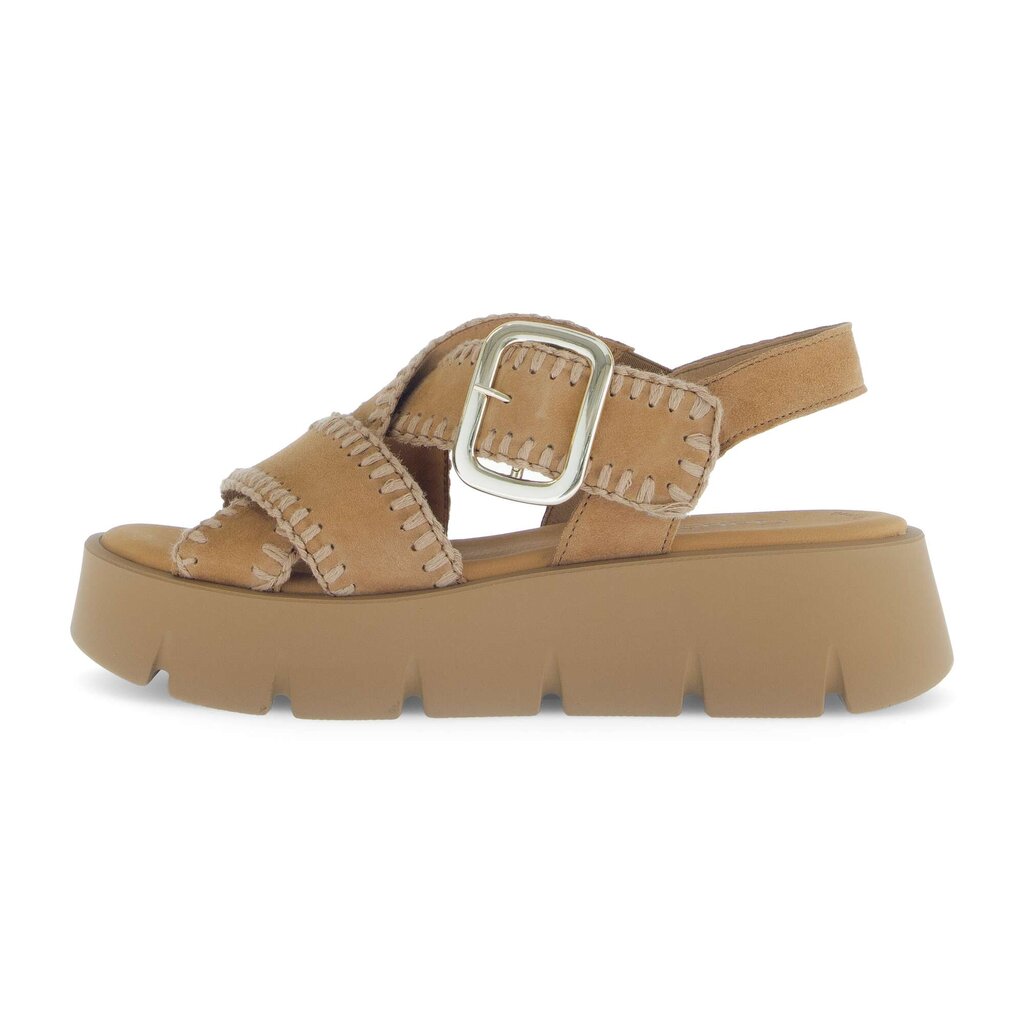 Sandale met plateauzool bruin