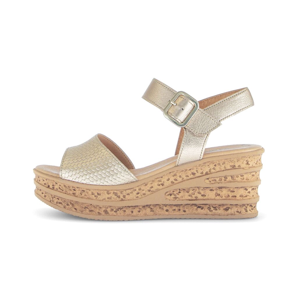 Sandaleno met sleehak goud