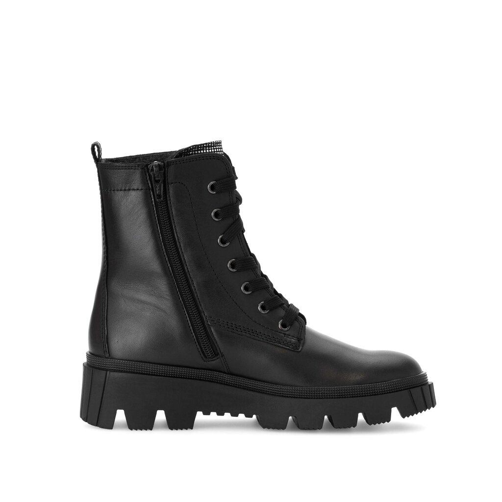 Enkellaarsjes met veter zwart