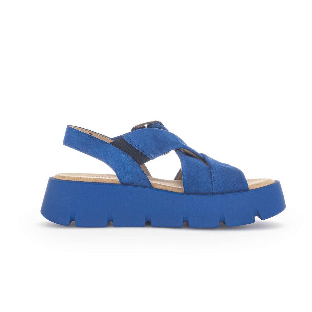 Sandale met plateauzool blauw