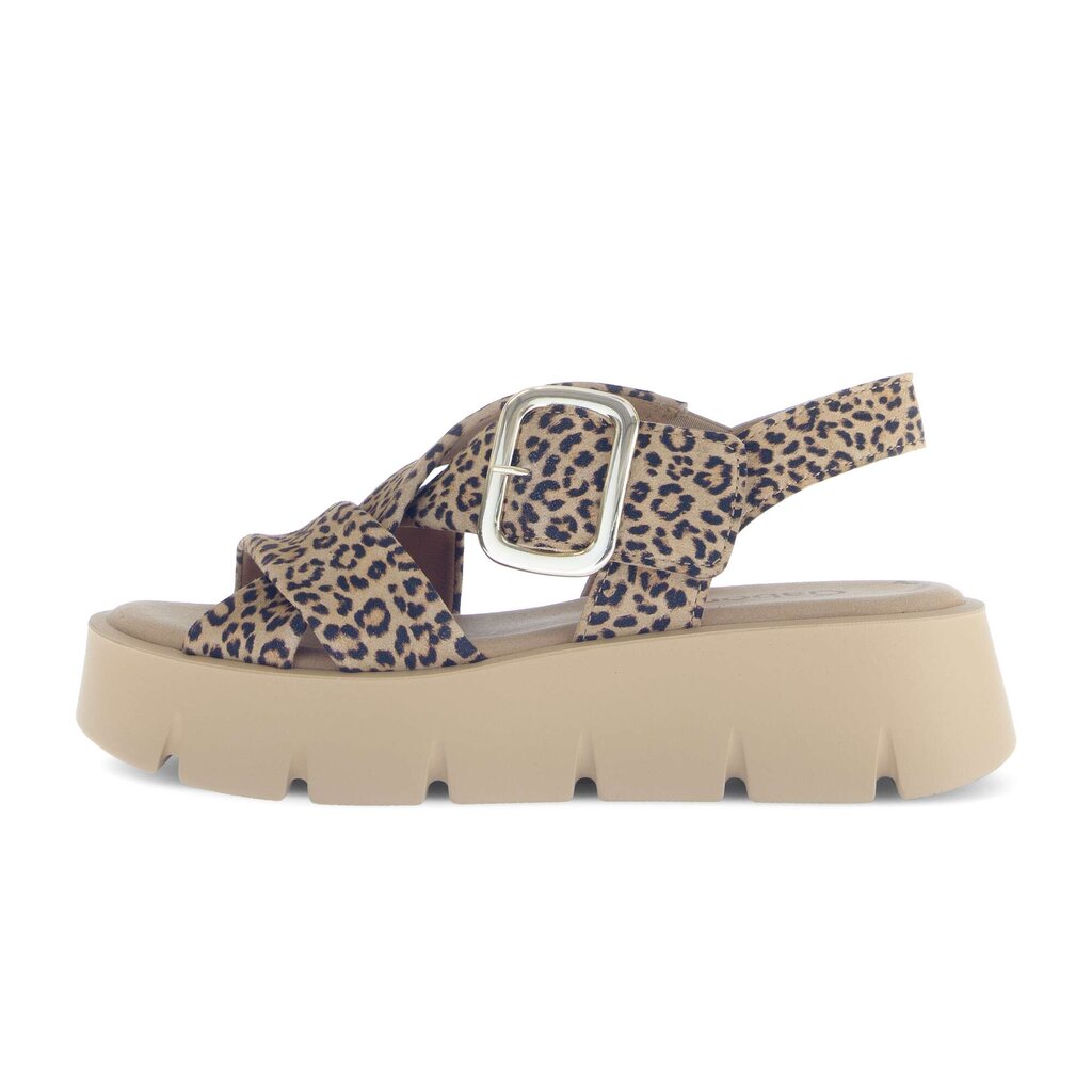 Sandale met plateauzool beige