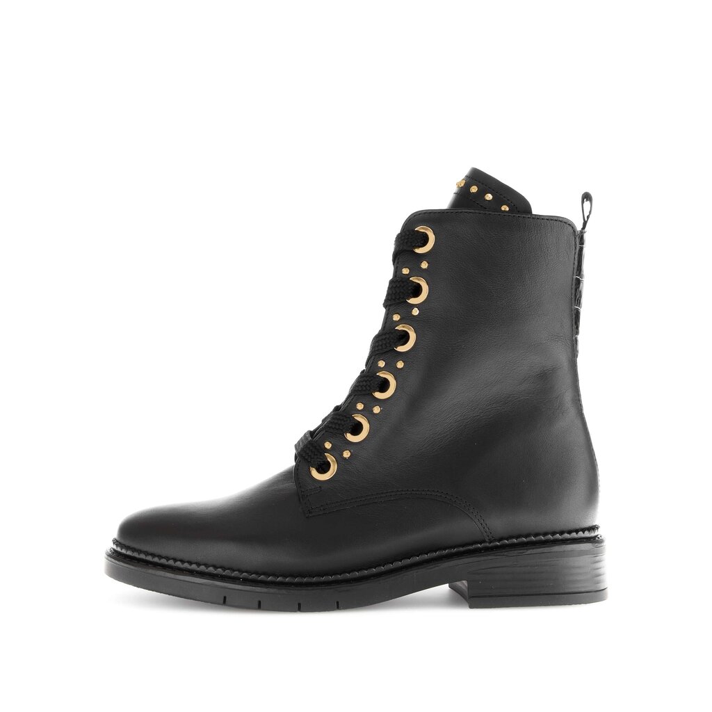 Enkellaarsjes met veter zwart