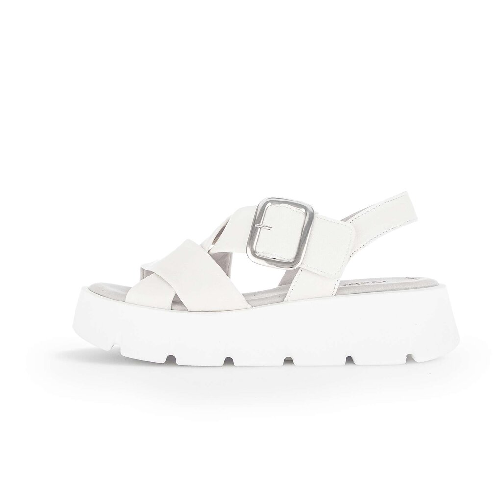 Sandale met plateauzool crème