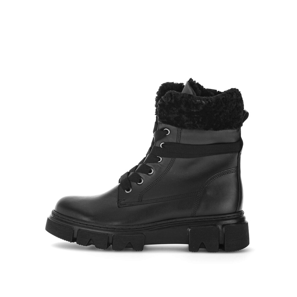 Enkellaarsjes met veter zwart