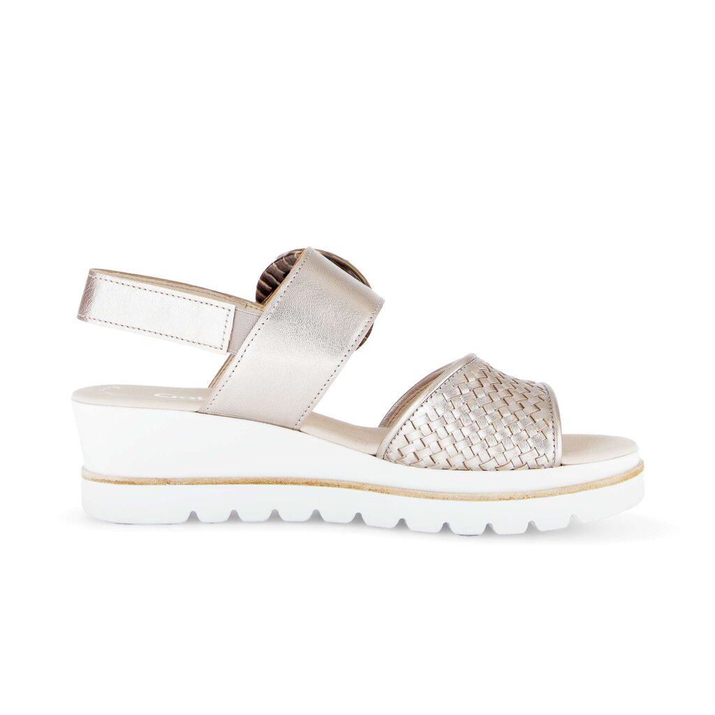 Sandale met plateauzool goud