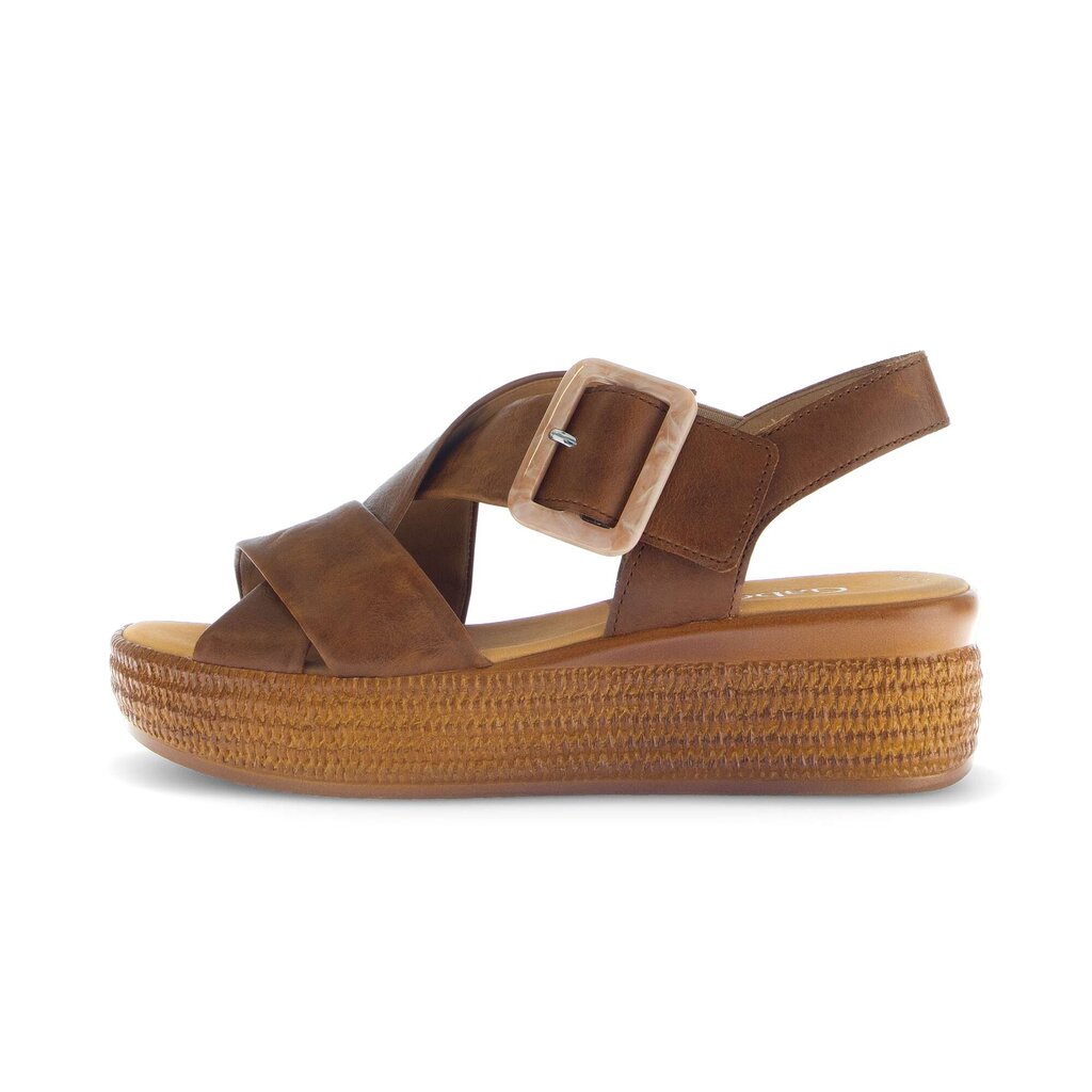 Sandale met plateauzool bruin
