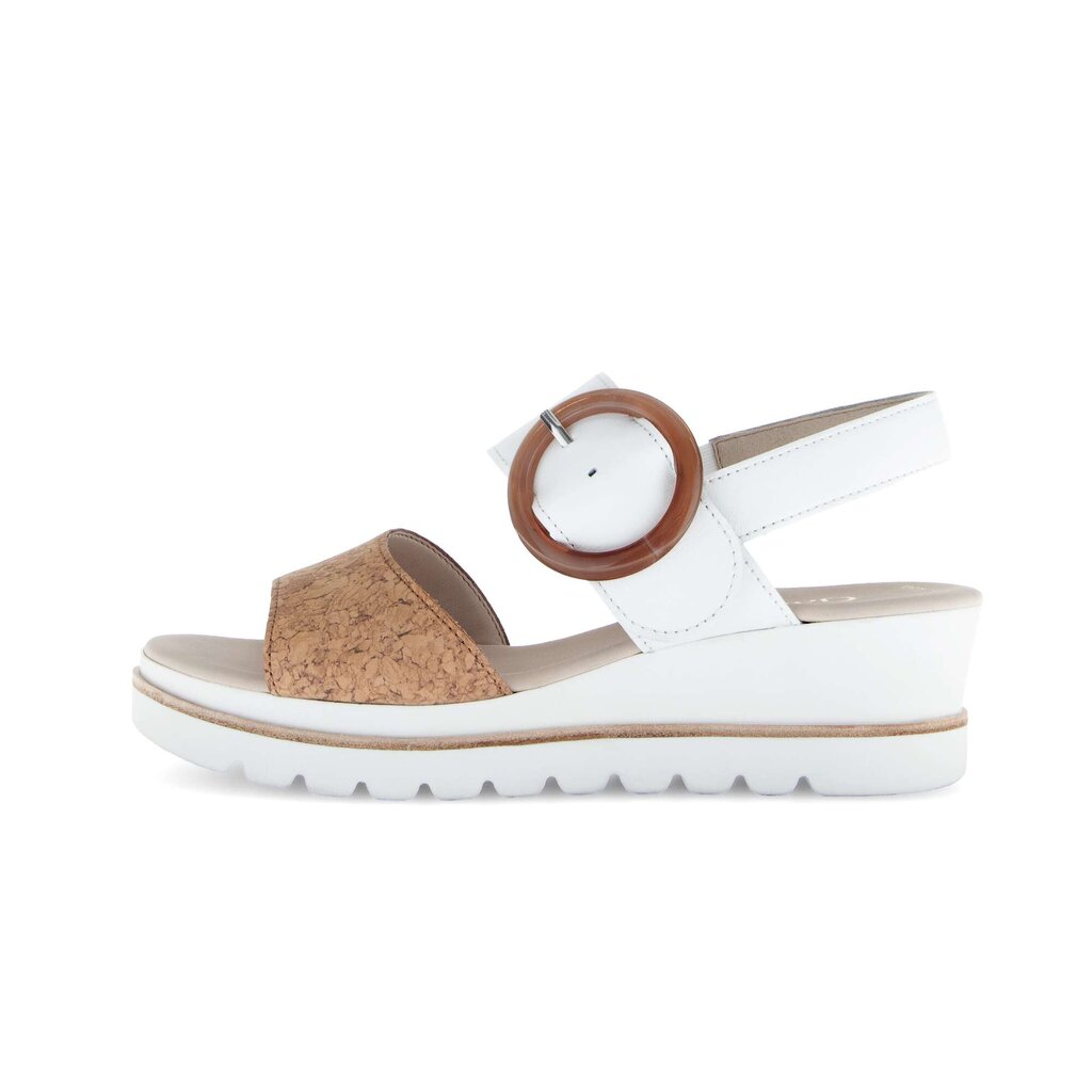 Sandale met plateauzool beige