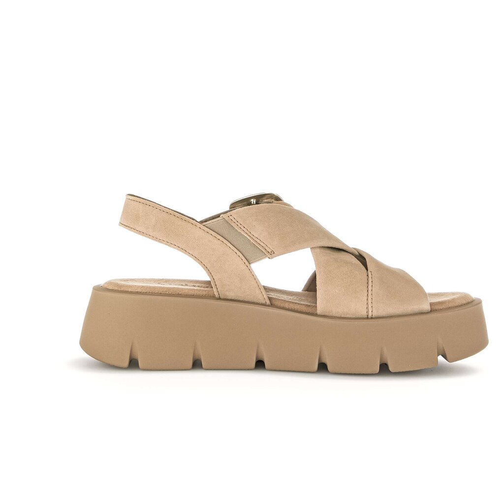 Sandale met plateauzool beige