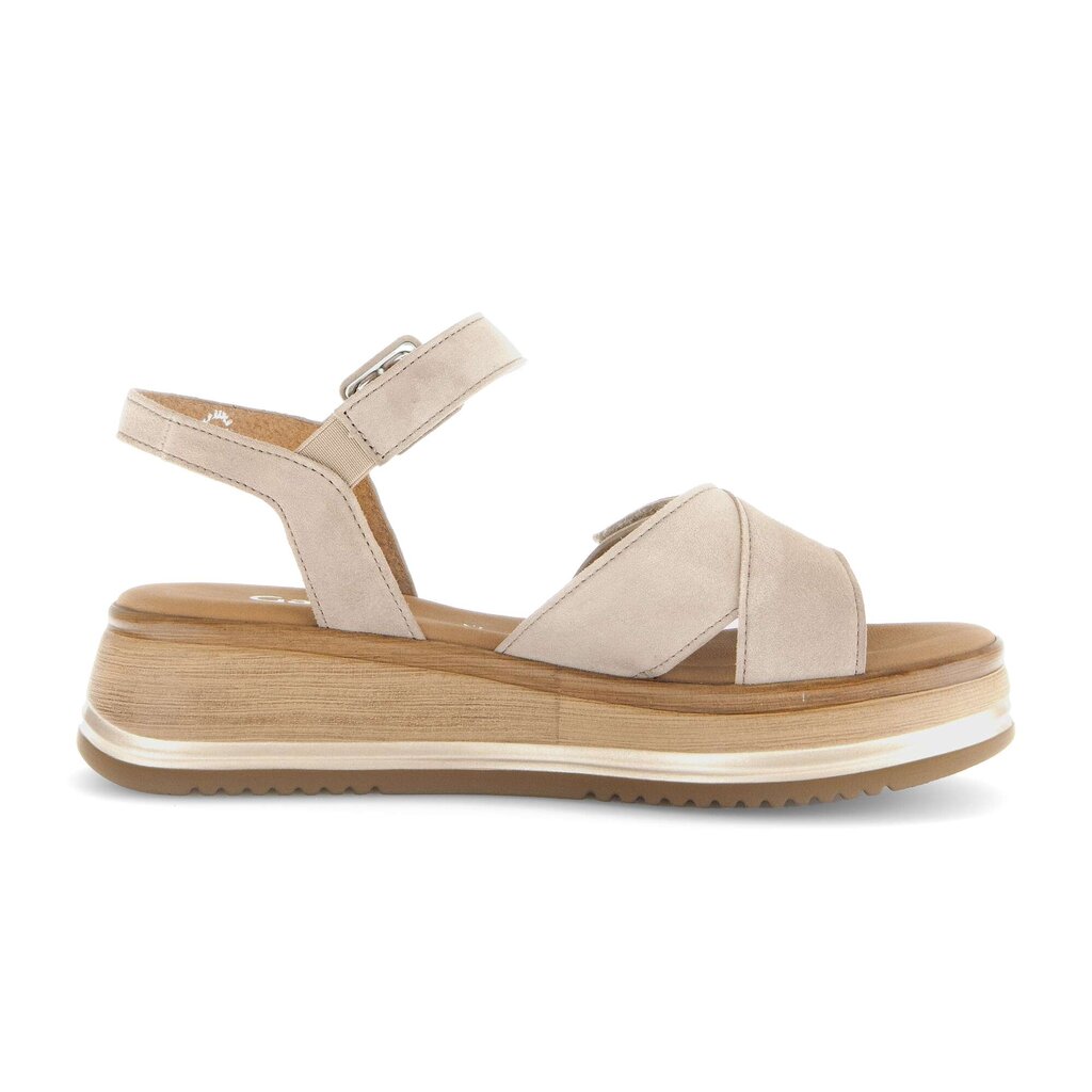 Sandale met plateauzool beige