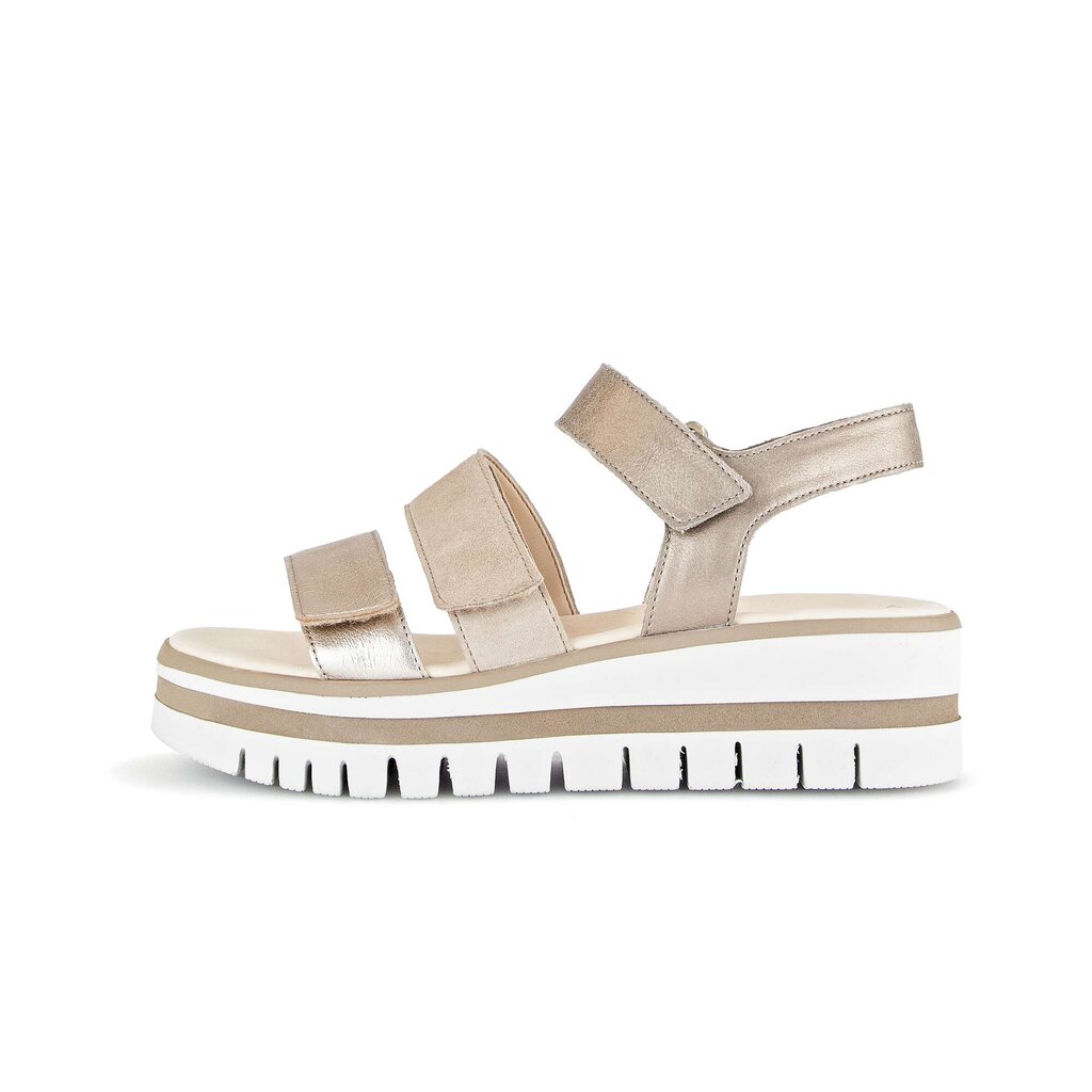 Sandale met plateauzool beige