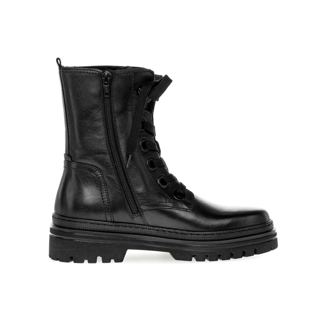 Enkellaarsjes met veter zwart