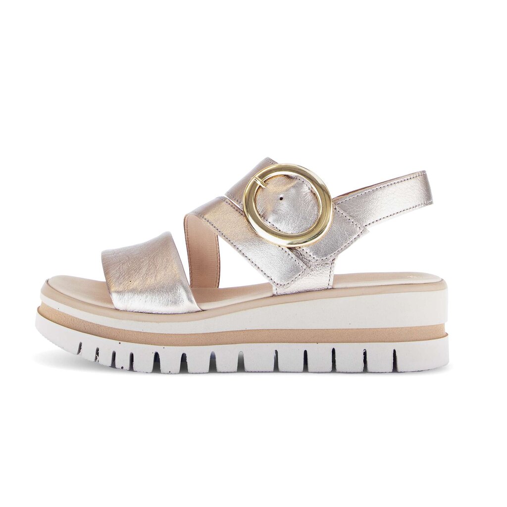 Sandale met plateauzool goud