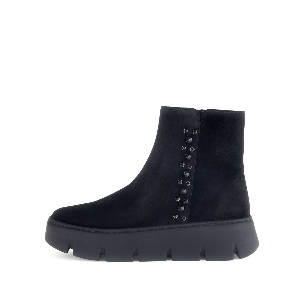 Enkellaarsjes op plateau zwart