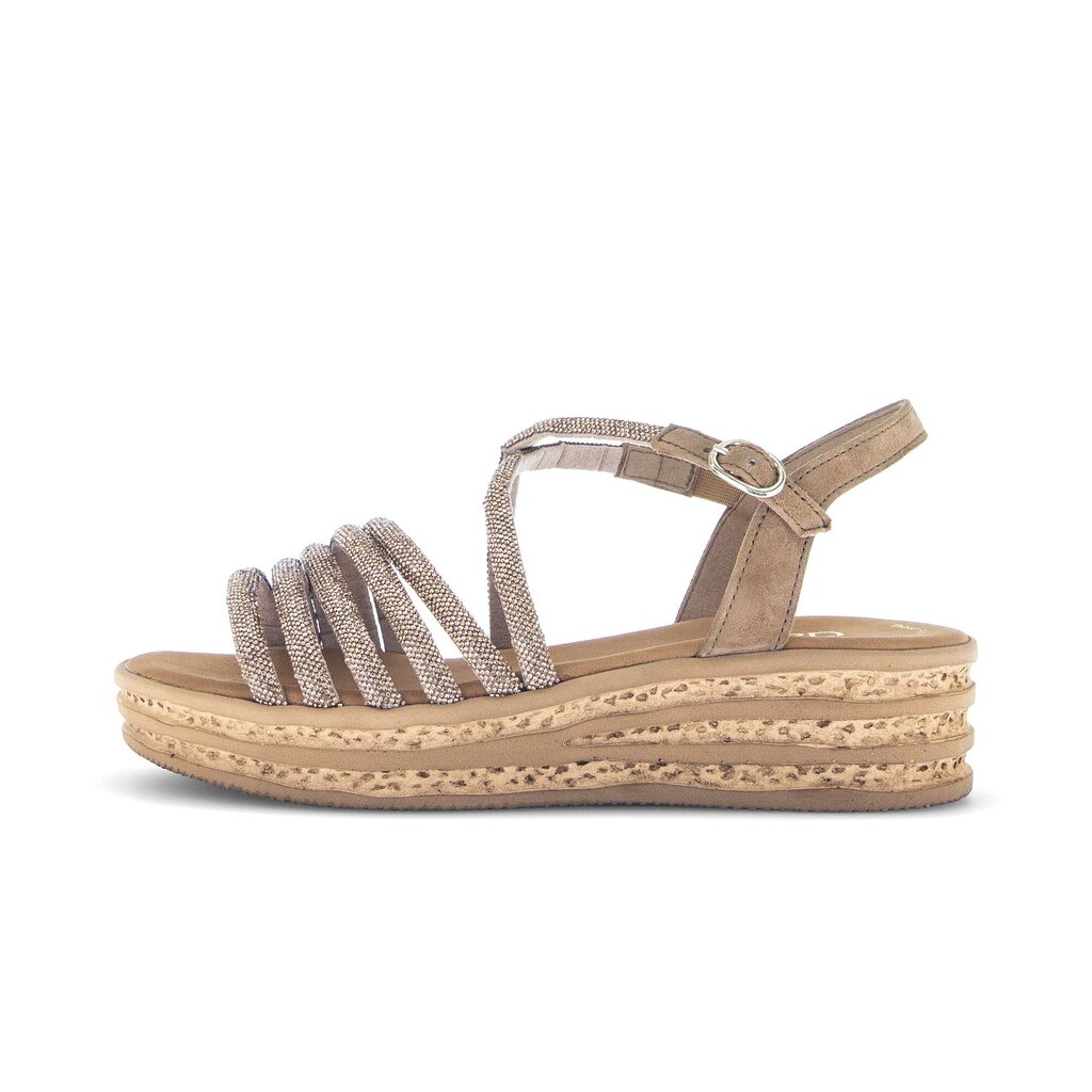 Sandale met plateauzool goud