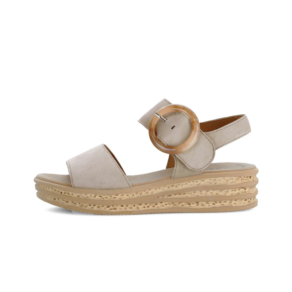 Sandale met plateauzool beige