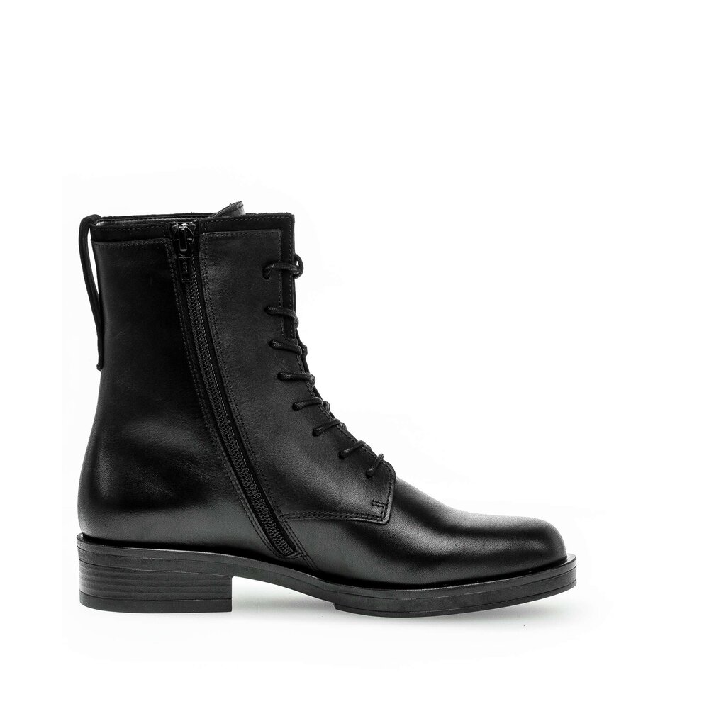 Enkellaarsjes met veter zwart