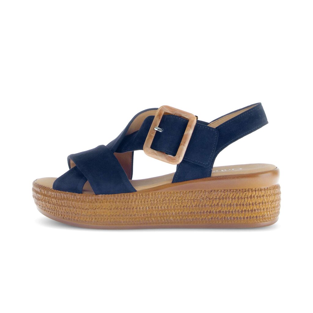 Sandale met plateauzool blauw