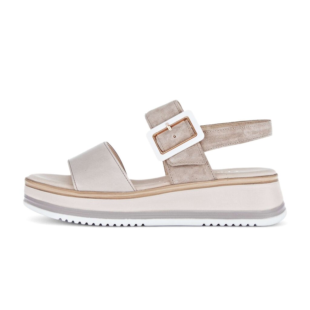 Sandale met plateauzool beige