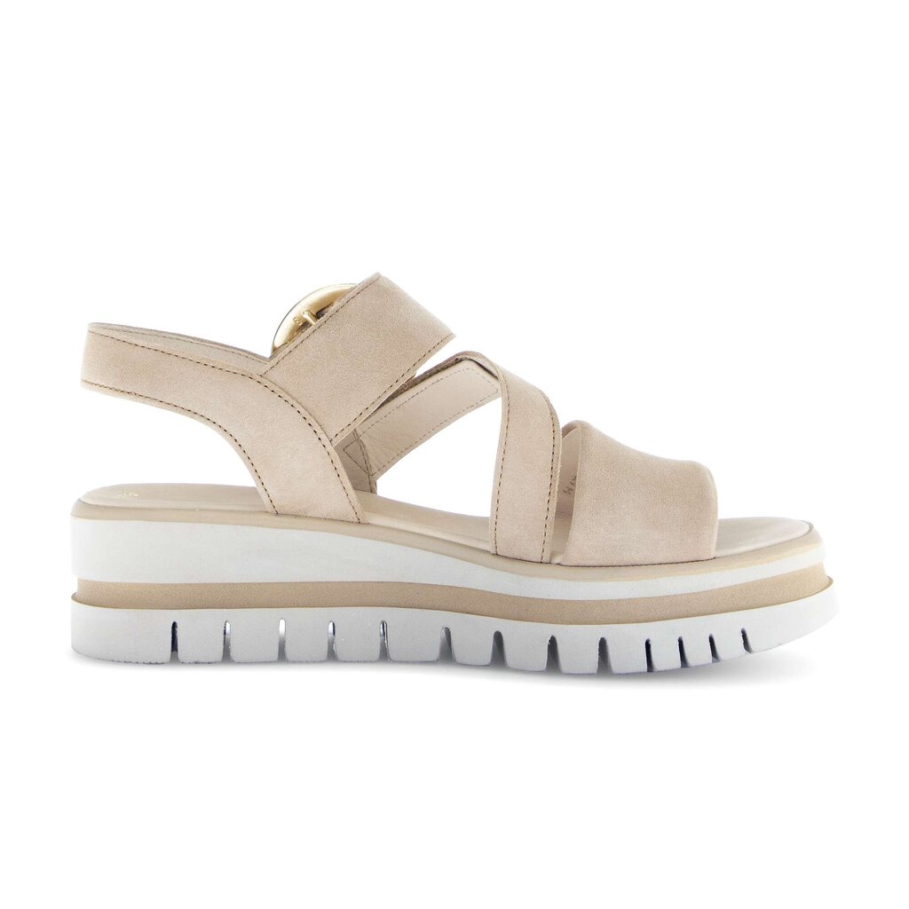 Sandale met plateauzool beige