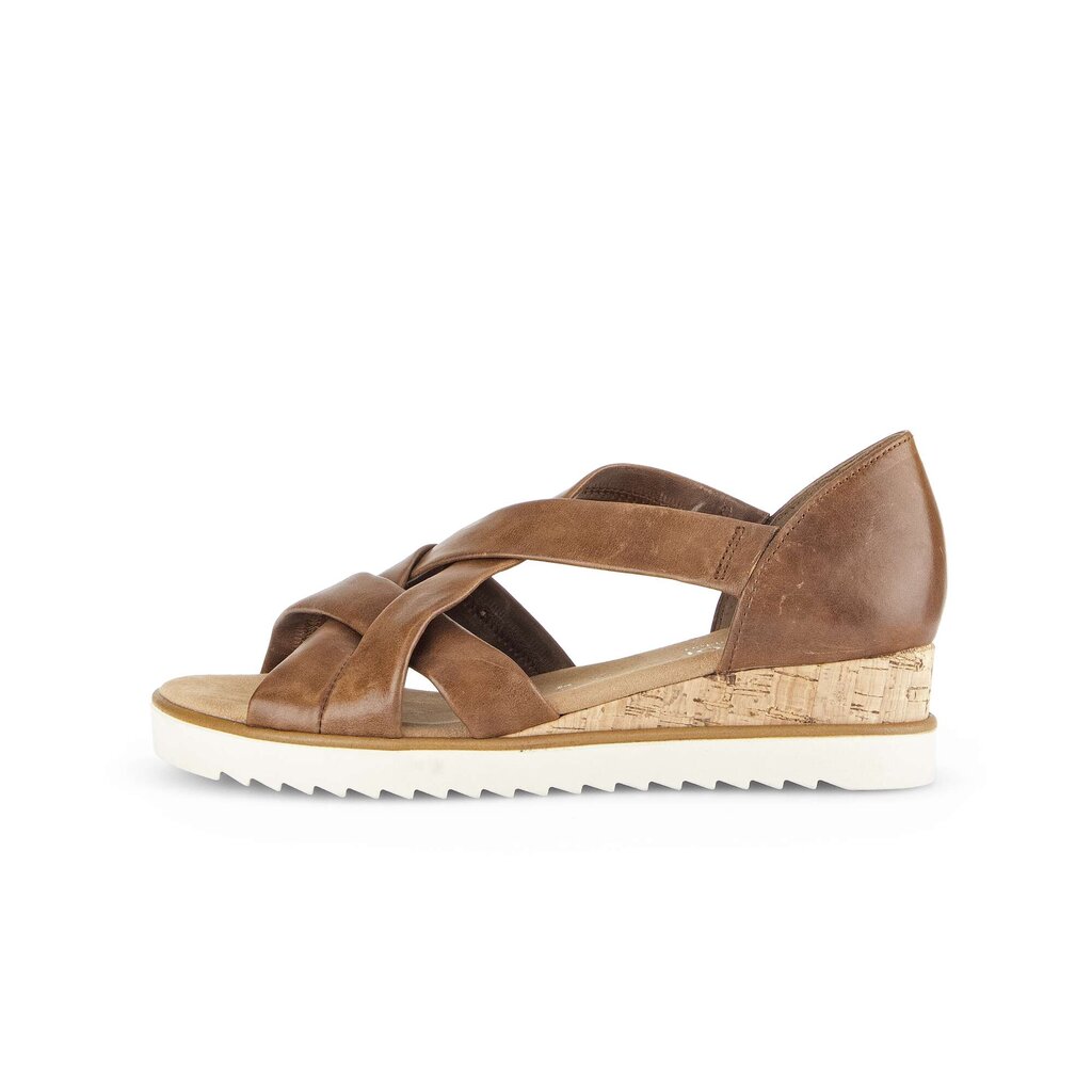 Sandaleno met sleehak bruin