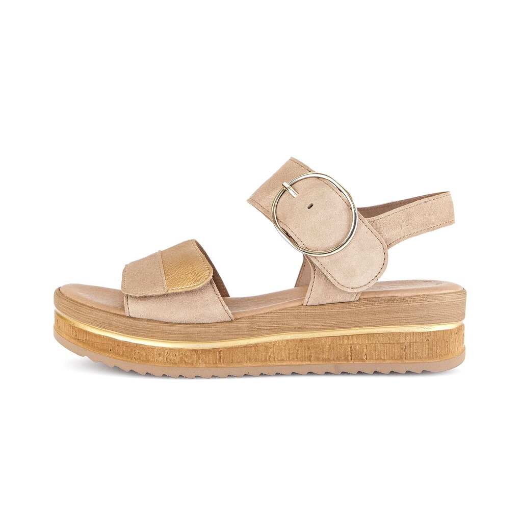 Sandale met plateauzool beige