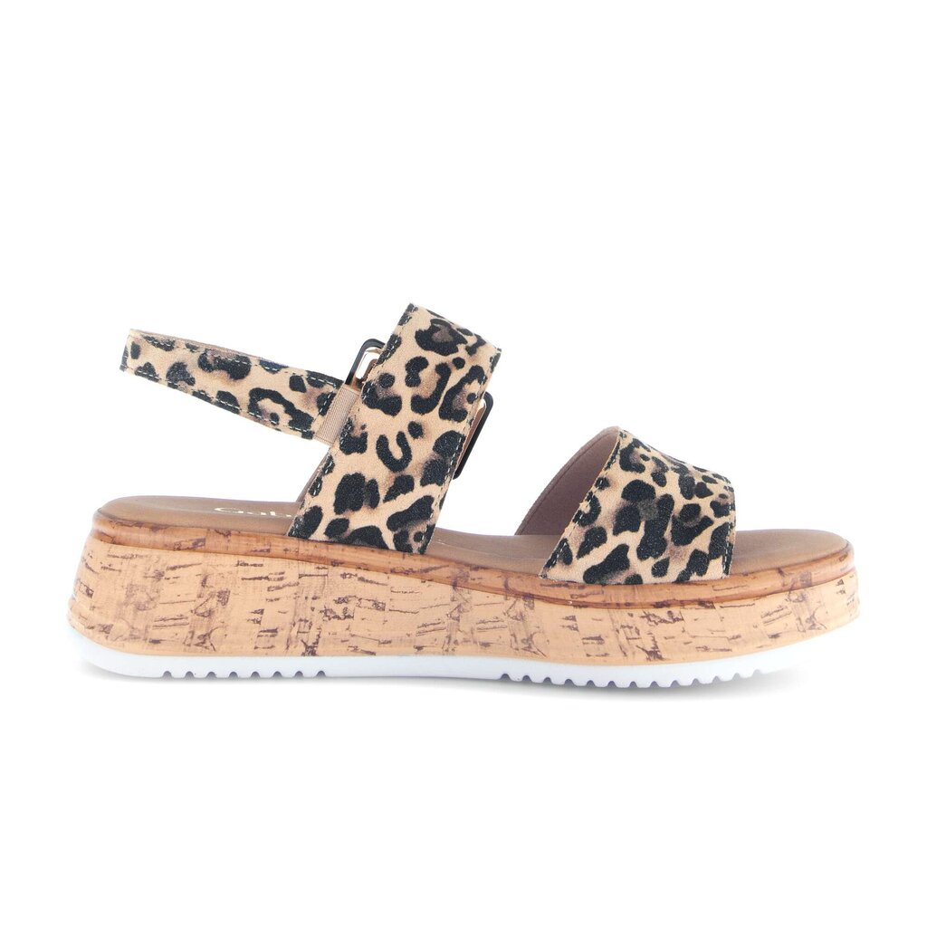 Sandale met plateauzool beige