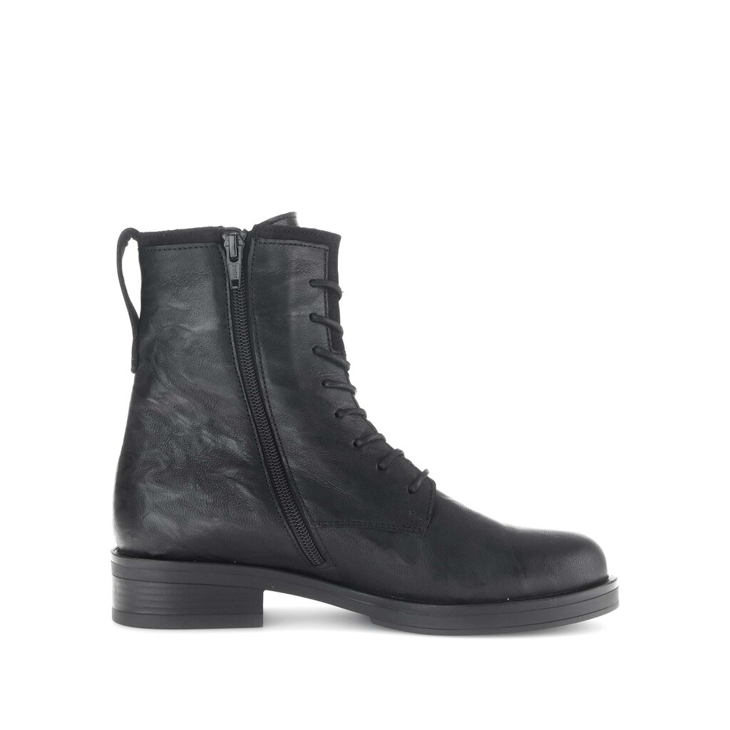 Enkellaarsjes met veter zwart