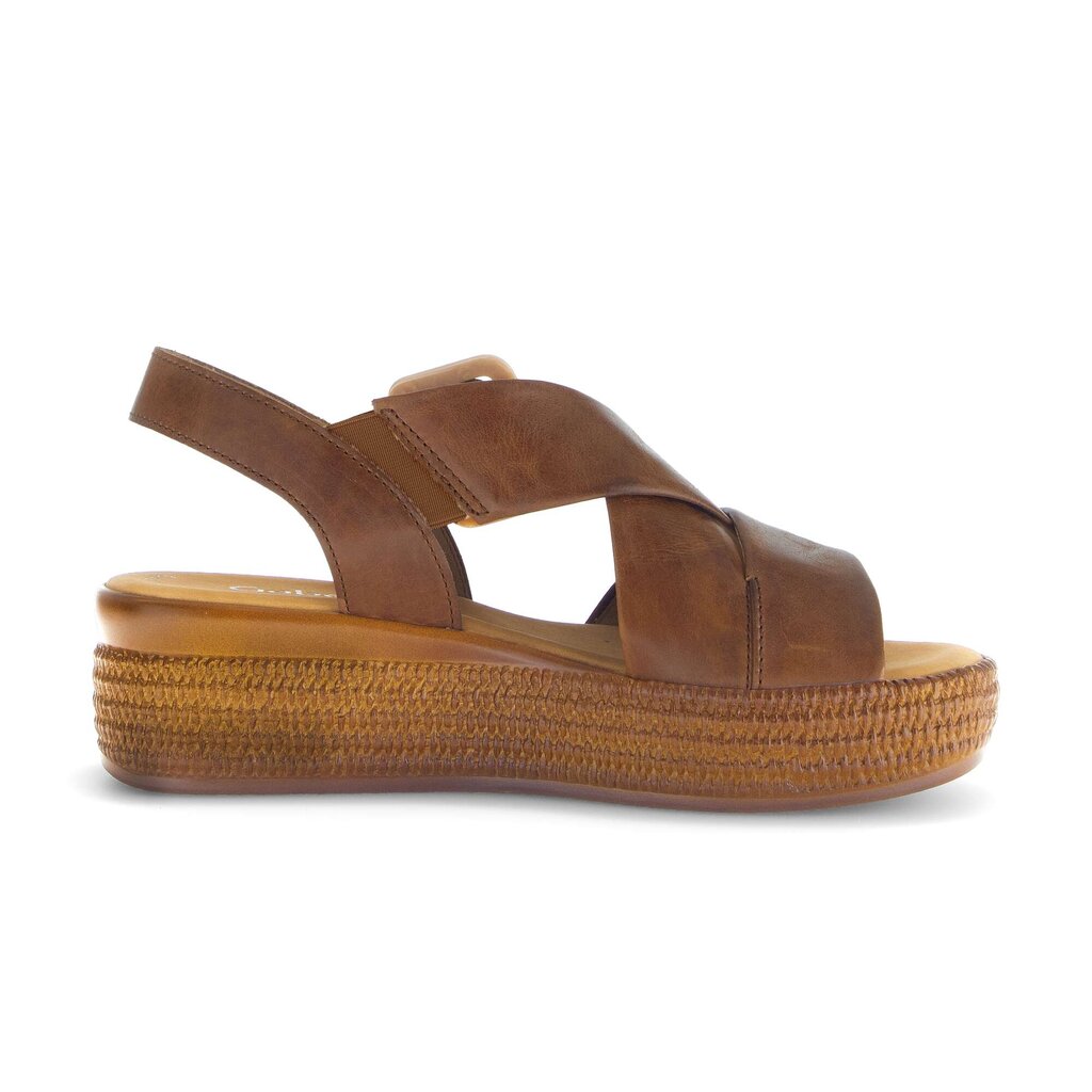 Sandale met plateauzool bruin