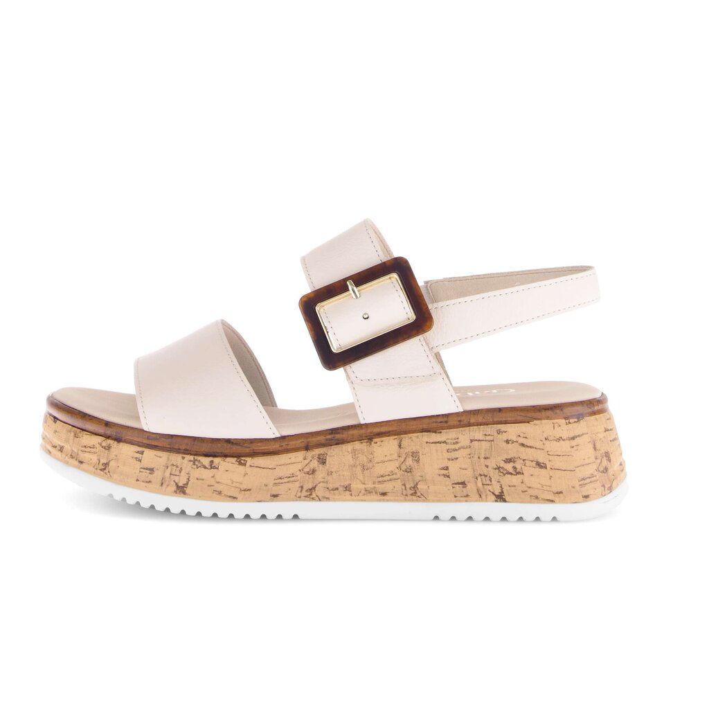 Sandale met plateauzool crème