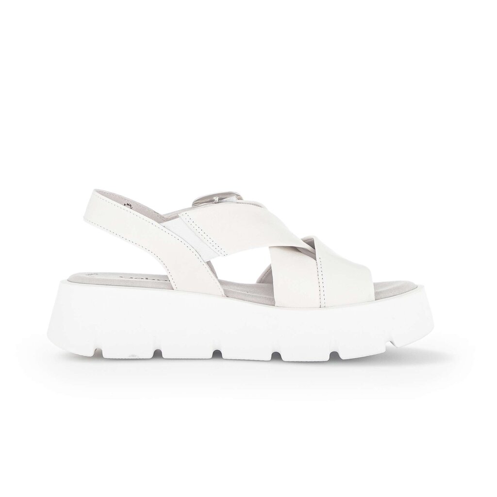 Sandale met plateauzool crème