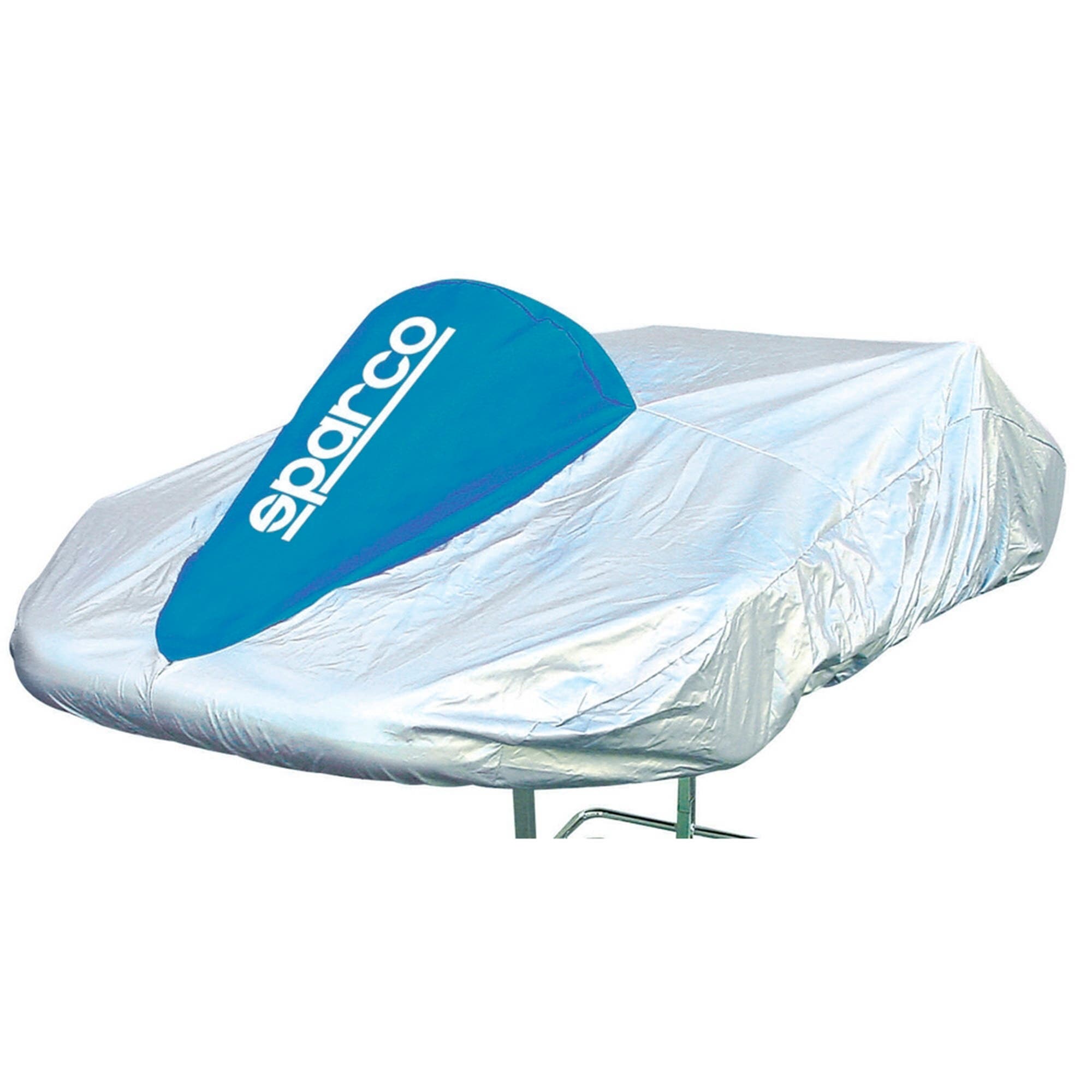 TELO COPRIKART SPARCO TESSUTO ARGENTO FASCIA AZZURRA