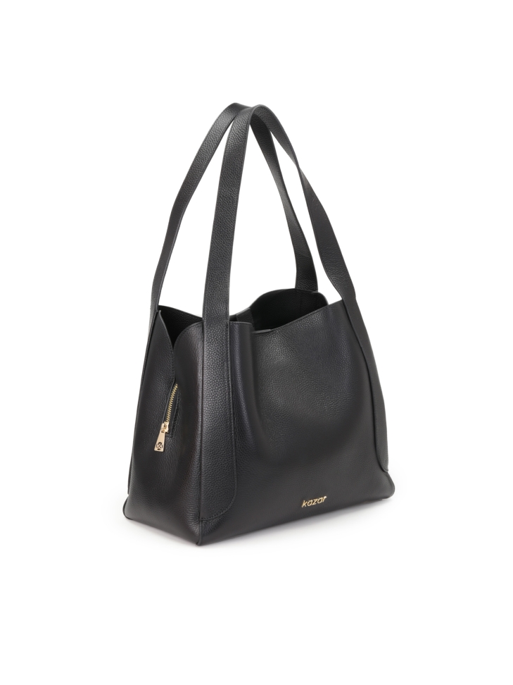 Skórzana torebka damska o unikatowym kształcie