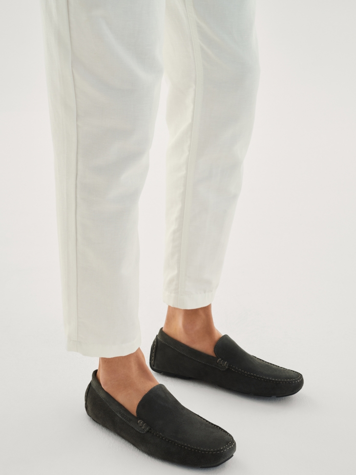 Grafitowe mokasyny męskie