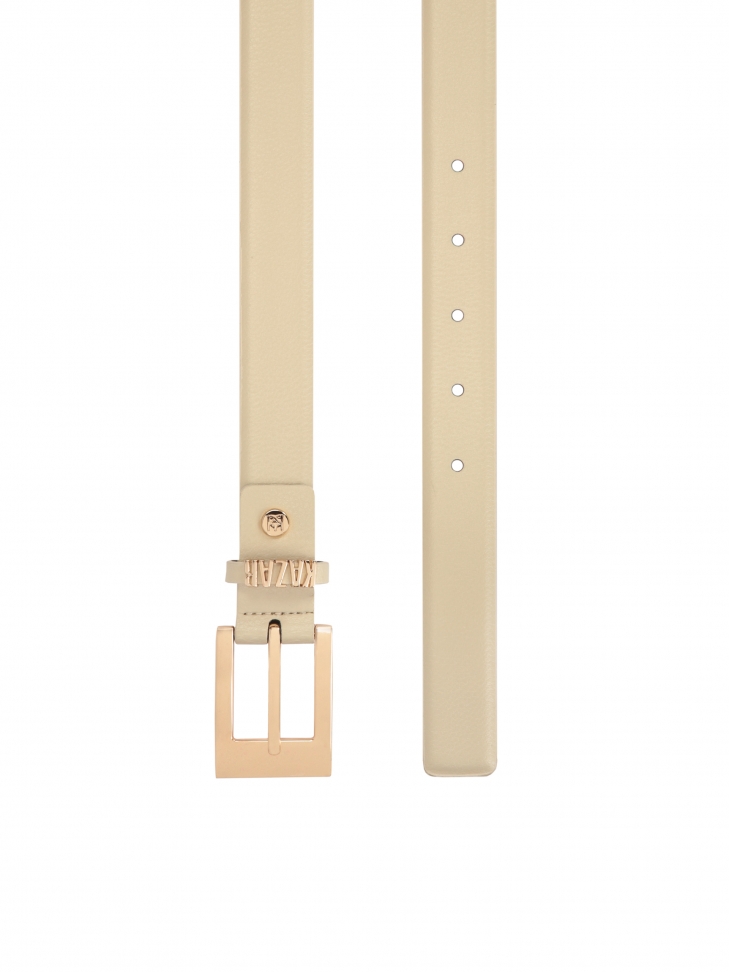 Beżowy pasek z sygnowaną szlufką