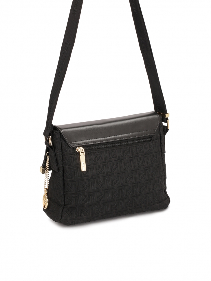 Uniwersalna czarna listonoszka w haftowany wzór