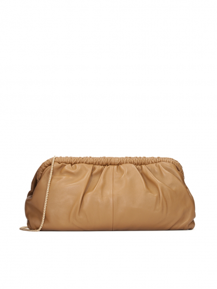 Skórzana torebka z metalową ramą