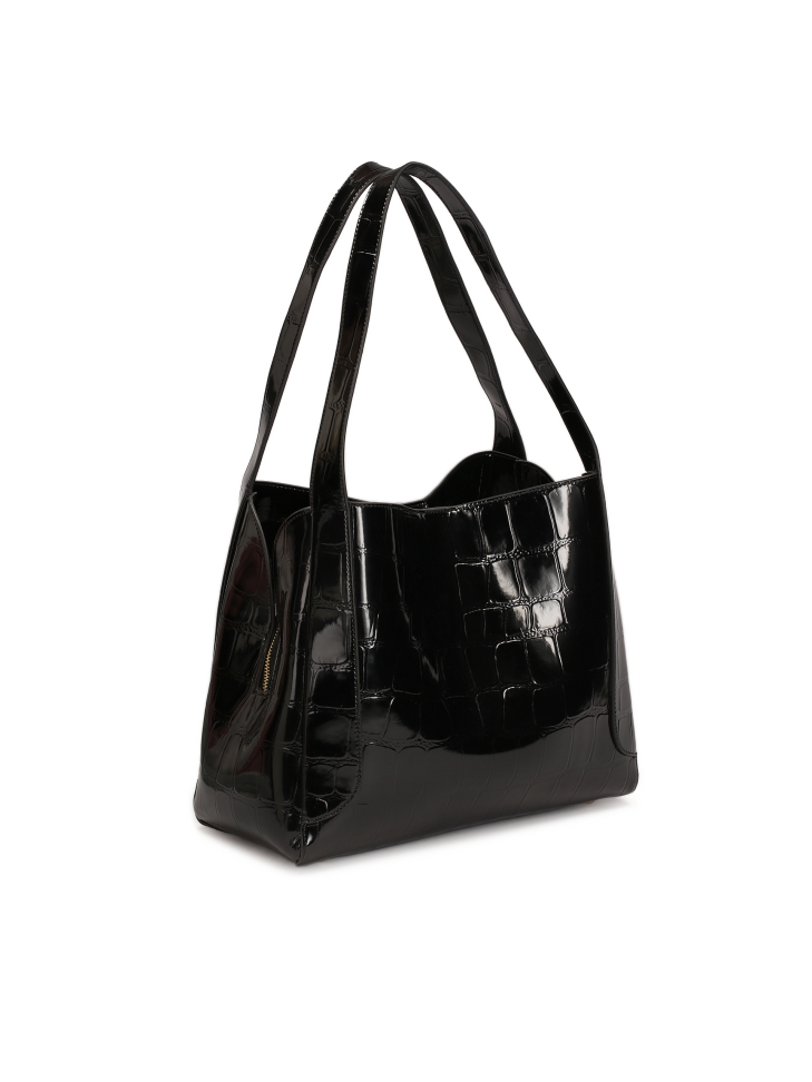 Torebka na ramię z tłoczonej skóry lakierowanej