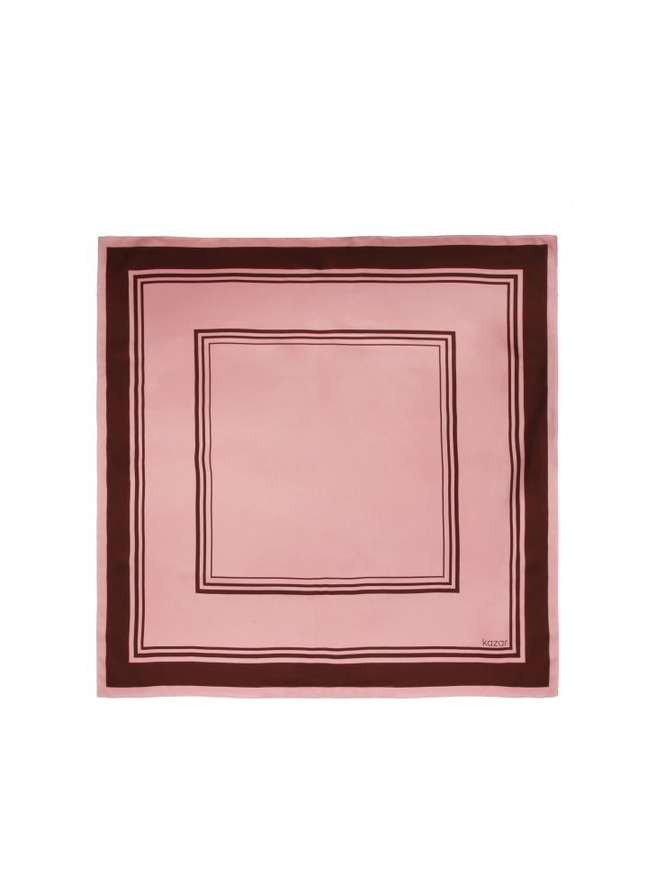 Różowa minimalistyczna apaszka z jedwabiu