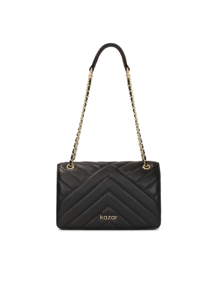 Czarna podłużna torebka z przeszyciem